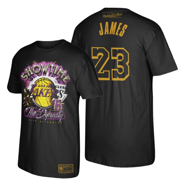 Men's Los Angeles Lakers LeBron James #23 NBA 16 The Dynasty Showtime Finals Champions Black Basketball T-Shirt GCJ3383GN